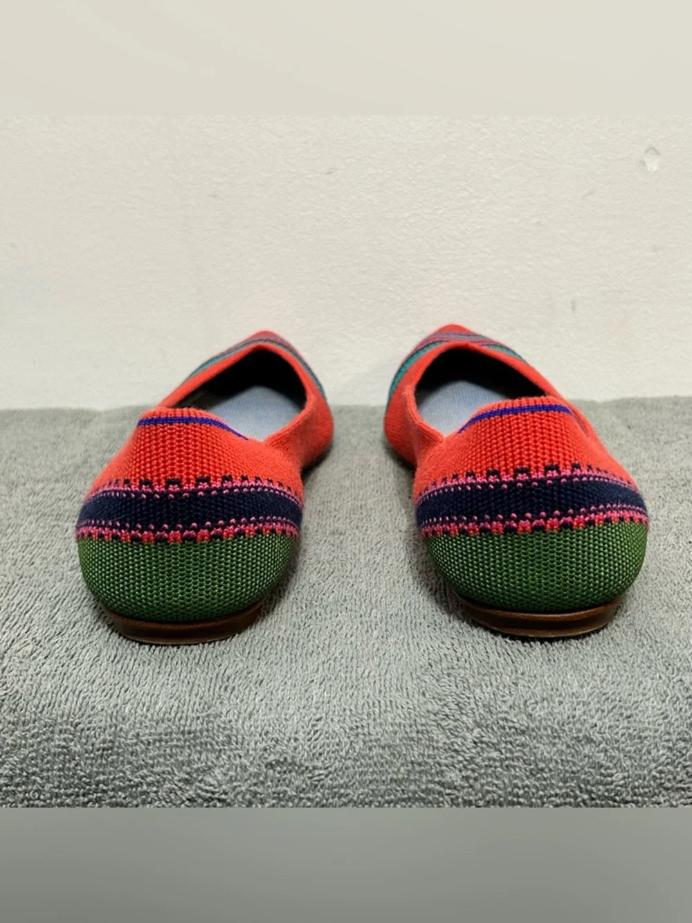 Rothy’s Merino Wool Collection Point Toe Blaze Ribbon Stripe Flats Womens Size 9
